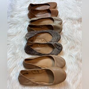 Women's Leather Ballet Flats - Brown, Tan, Leopard Print